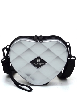 ABS Plastic Heart Mini Crossbody Bag PC715 SILVER
